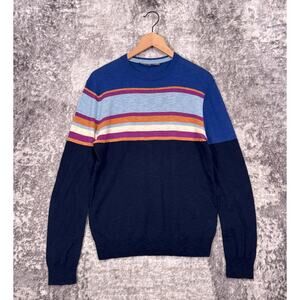 Mr Turk Sweater Small Mens Cotton Knit Striped Crewneck